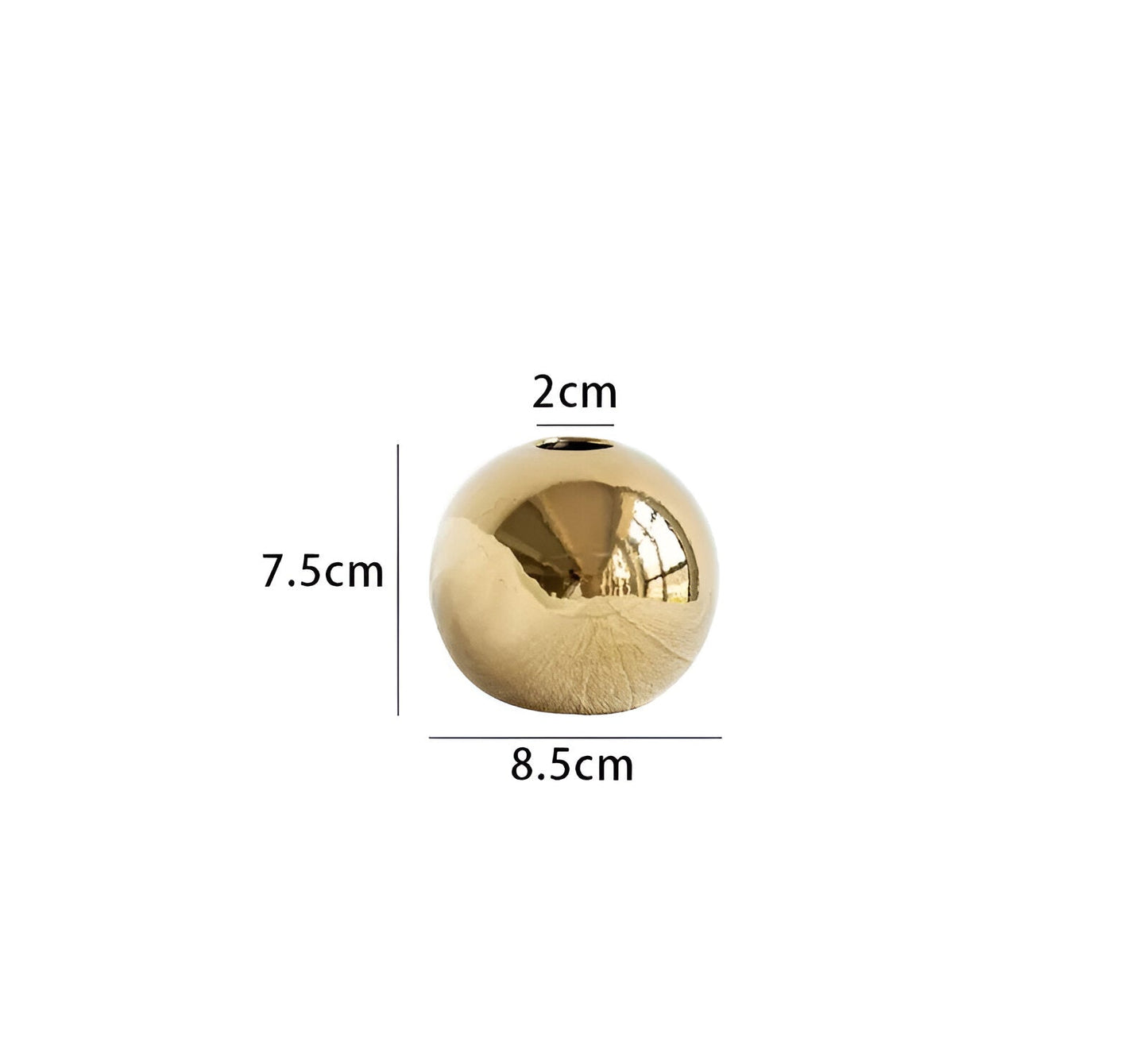 Luxury Gold Ceramic Round Vase - Fesara