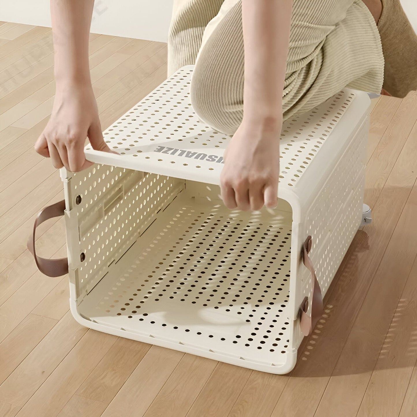Collapsible Laundry Cart on Wheels - Compact Home Hamper