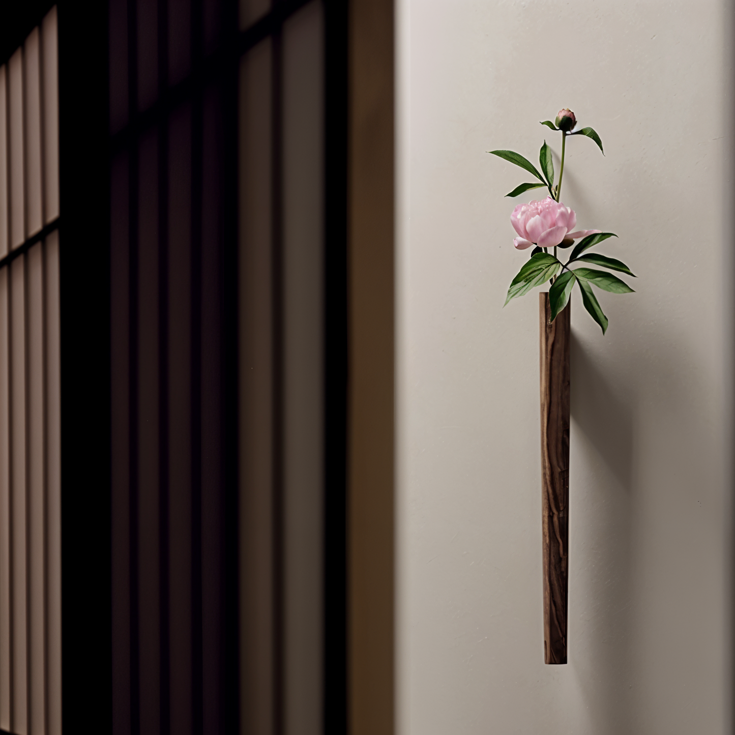 Natural Wood Wall Vase for Flower Decorating