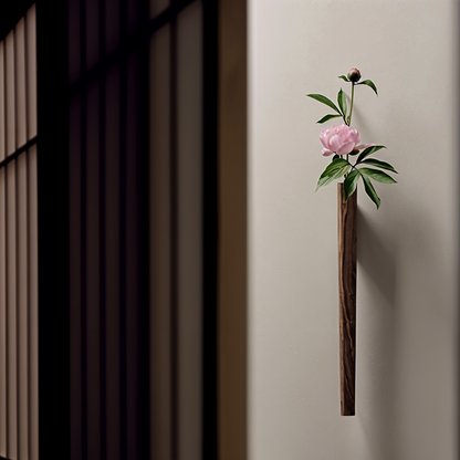 Natural Wood Wall Vase for Flower Decorating