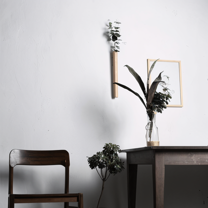 Natural Wood Wall Vase for Flower Decorating