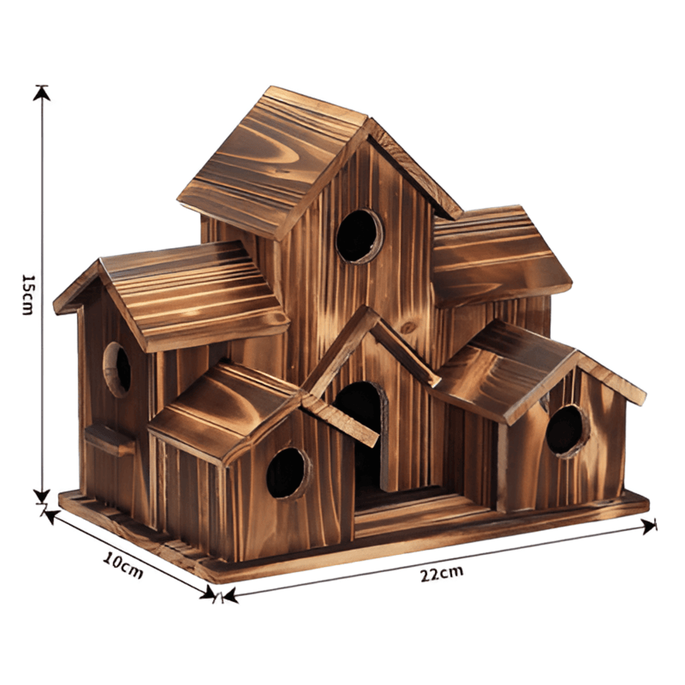 Rustic Outdoor Wooden Bird Feeder House