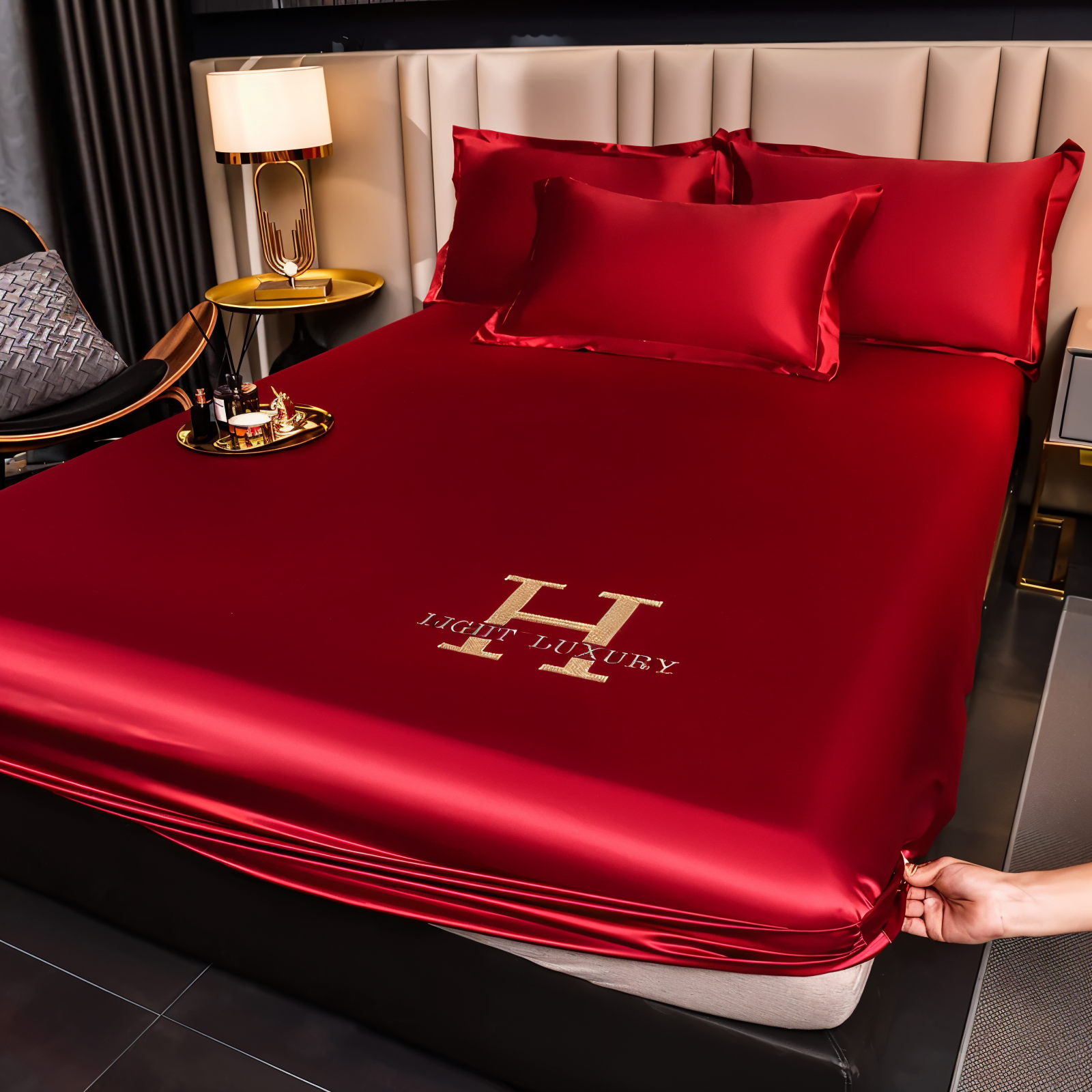 Luxurious Soft Satin Duvet Cover with Glossy Finish - Fesara