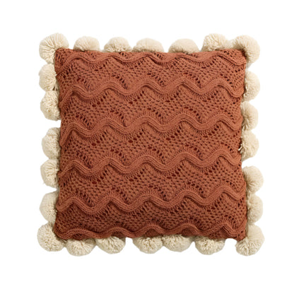 Colorful Tassel Knit Throw Pillow Cover