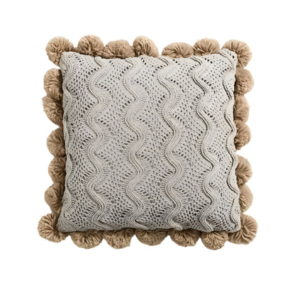 Colorful Tassel Knit Throw Pillow Cover