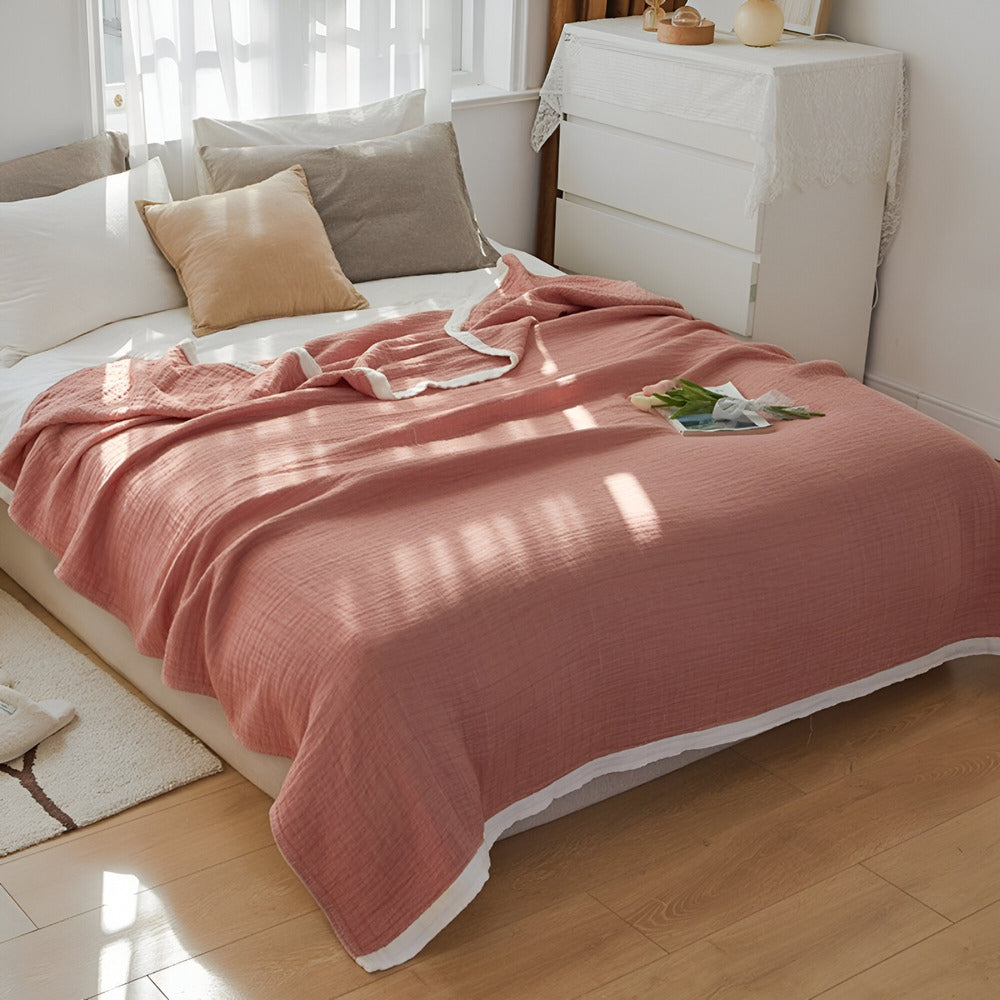 Lightweight Summer Throw Blanket Soft Cotton