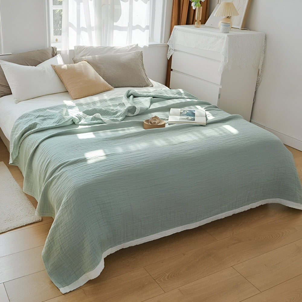 Lightweight Summer Throw Blanket Soft Cotton
