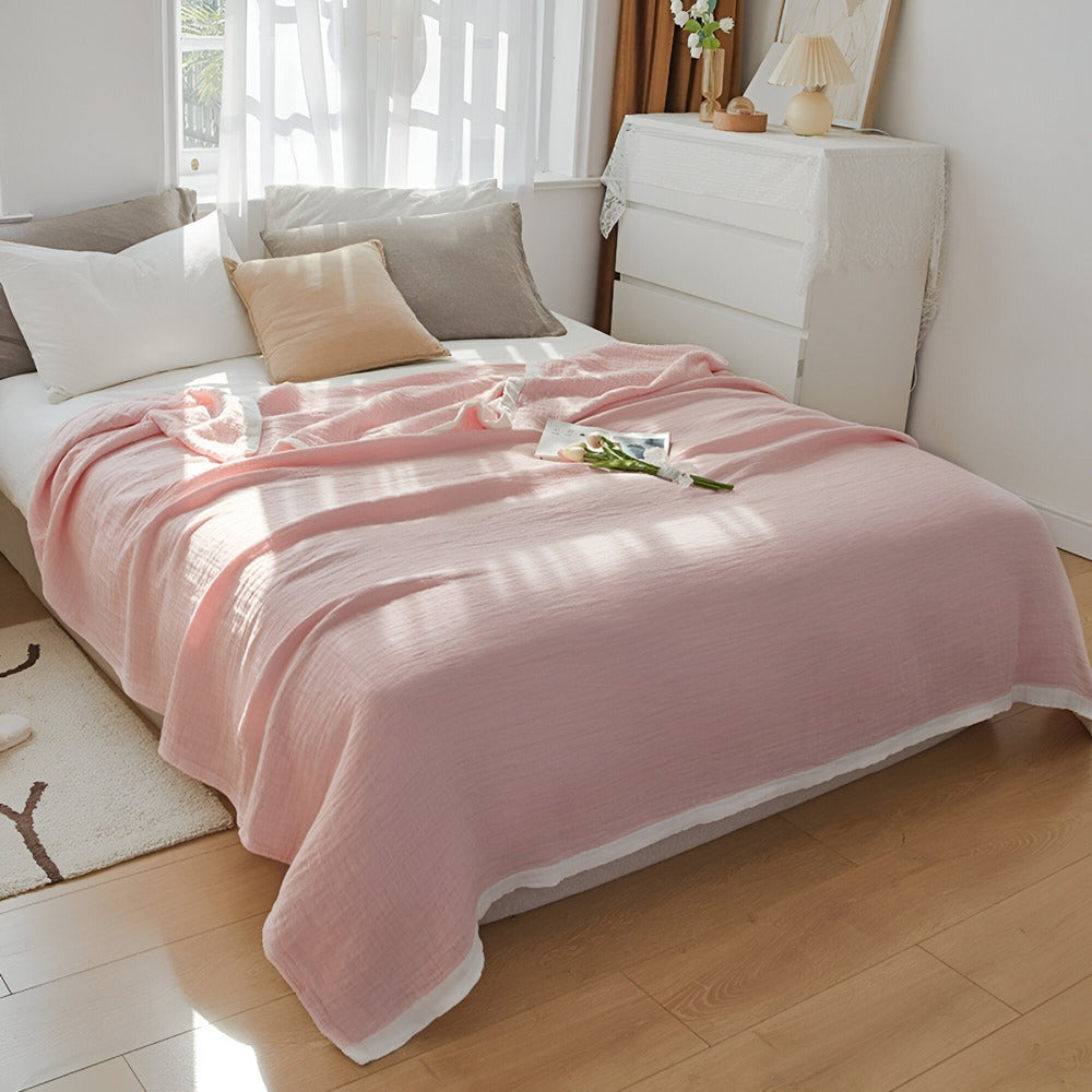 Lightweight Summer Throw Blanket Soft Cotton