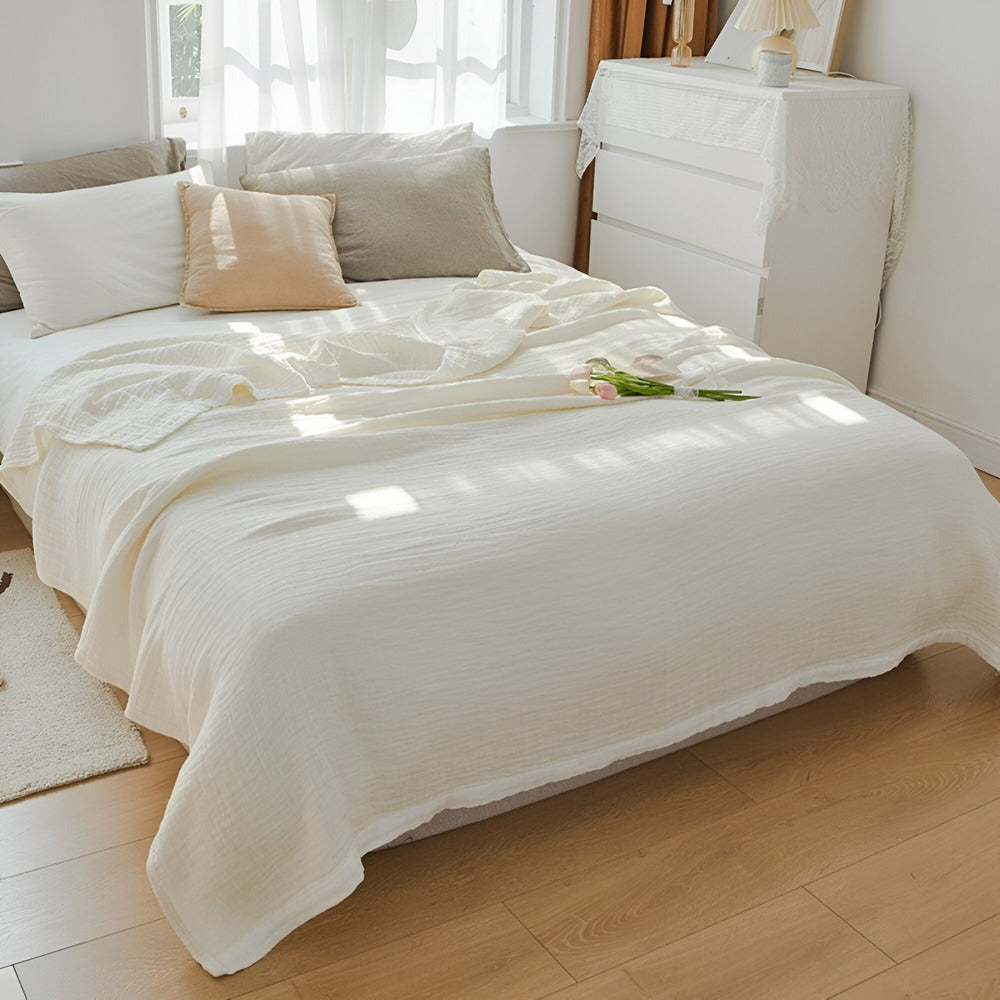 Lightweight Summer Throw Blanket Soft Cotton