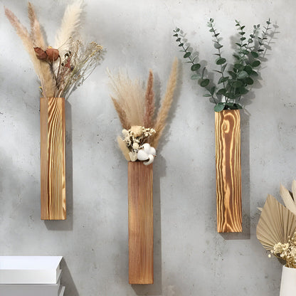 Natural Wood Wall Planter Shelf 30cm - Fesara