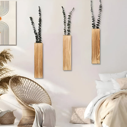 Natural Wood Wall Planter Shelf 30cm