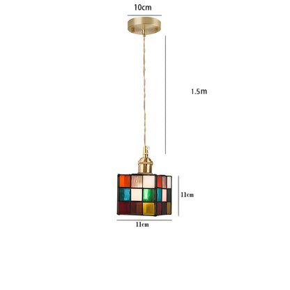 Vintage Metal Glass Pendant Lighting Fixture