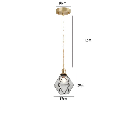 Vintage Metal Glass Pendant Lighting Fixture