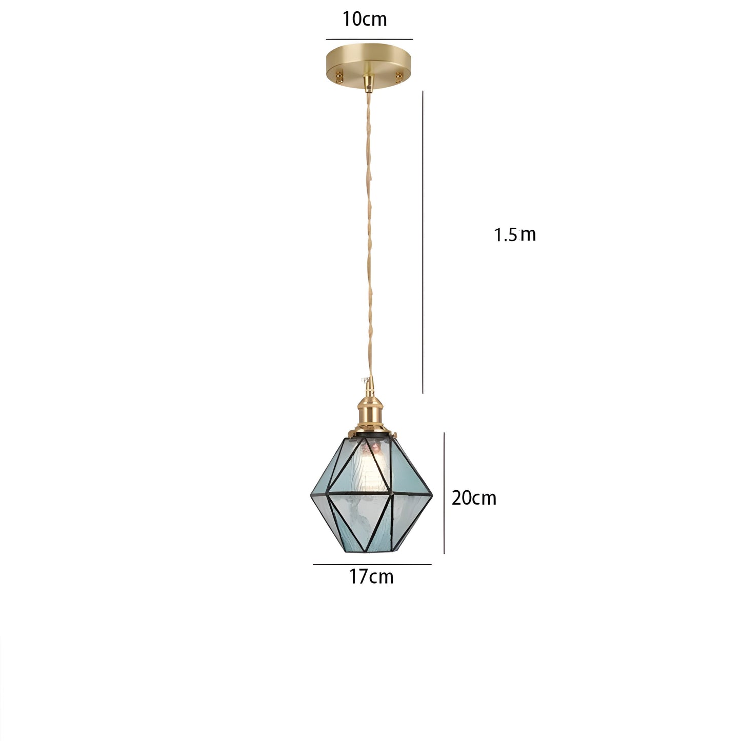 Vintage Metal Glass Pendant Lighting Fixture