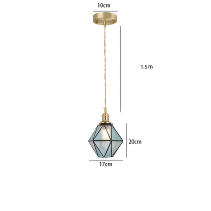 Vintage Metal Glass Pendant Lighting Fixture