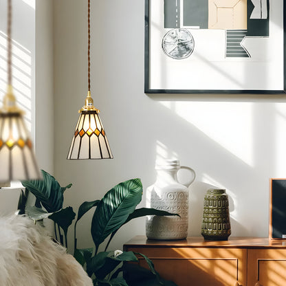 Vintage Metal Glass Pendant Lighting Fixture