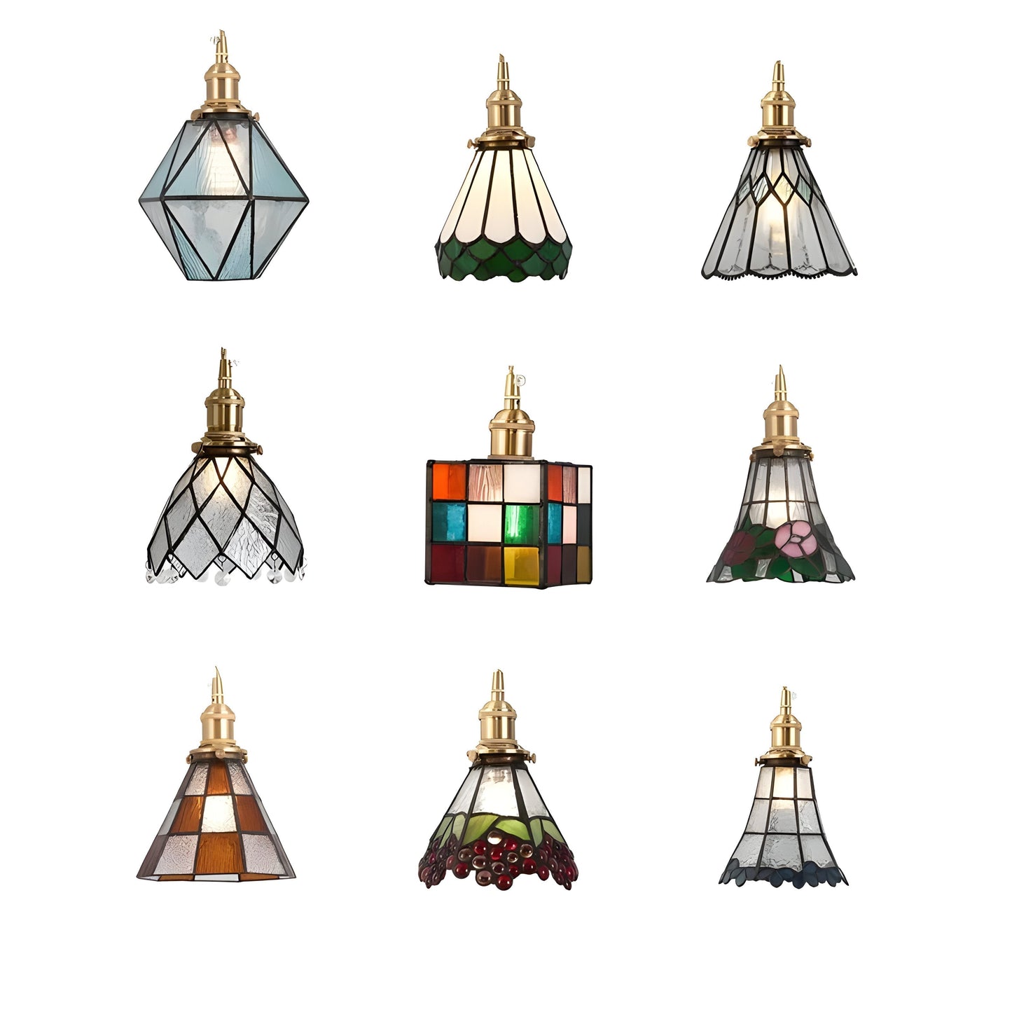 Vintage Metal Glass Pendant Lighting Fixture