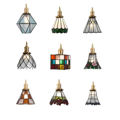 Vintage Metal Glass Pendant Lighting Fixture