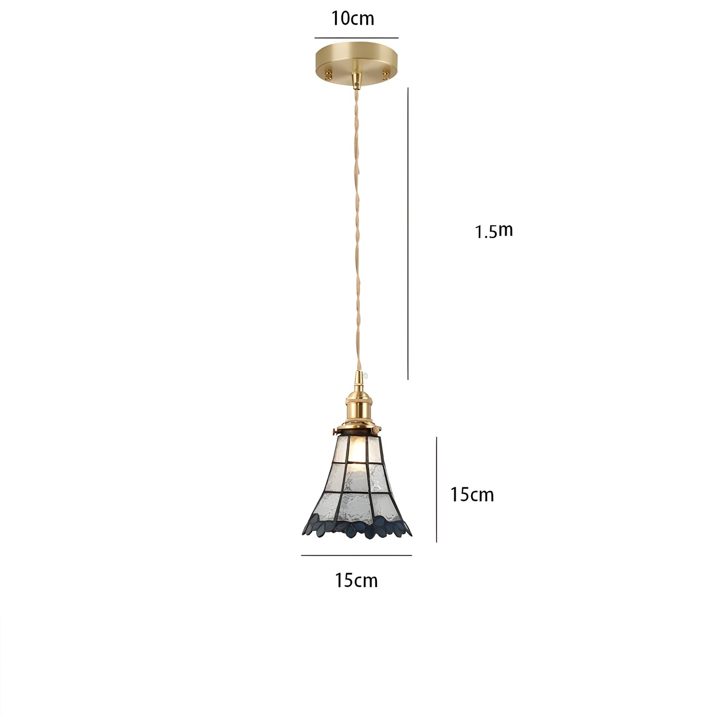 Vintage Metal Glass Pendant Lighting Fixture