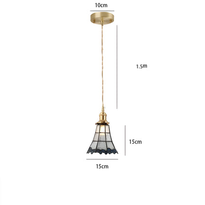 Vintage Metal Glass Pendant Lighting Fixture