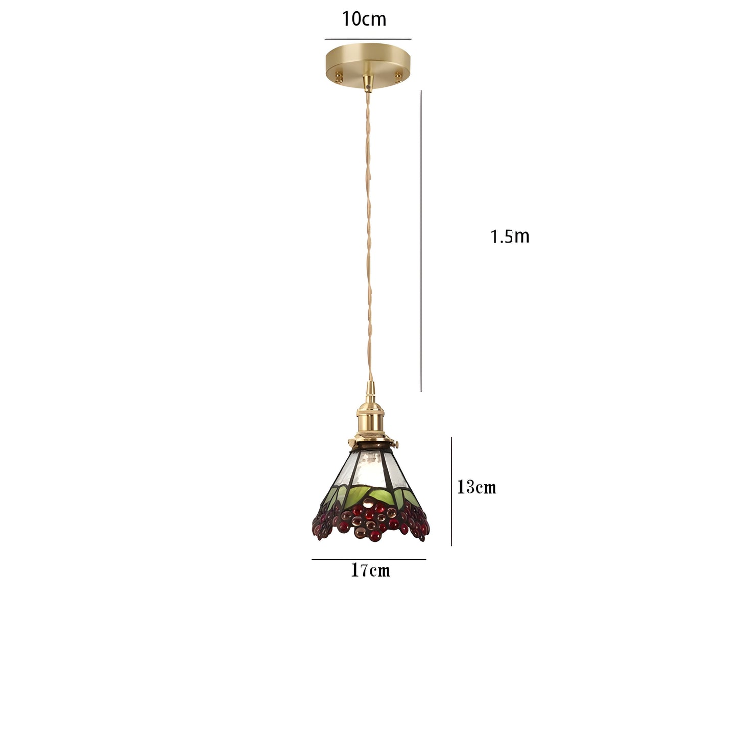 Vintage Metal Glass Pendant Lighting Fixture