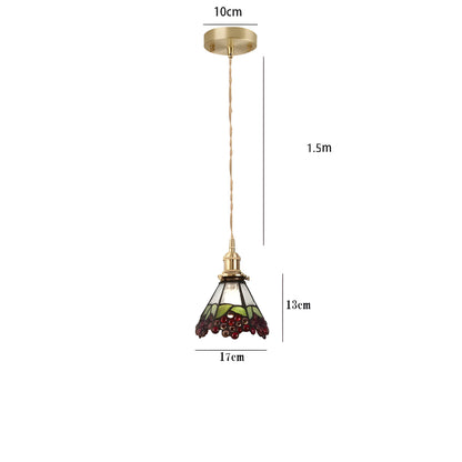 Vintage Metal Glass Pendant Lighting Fixture