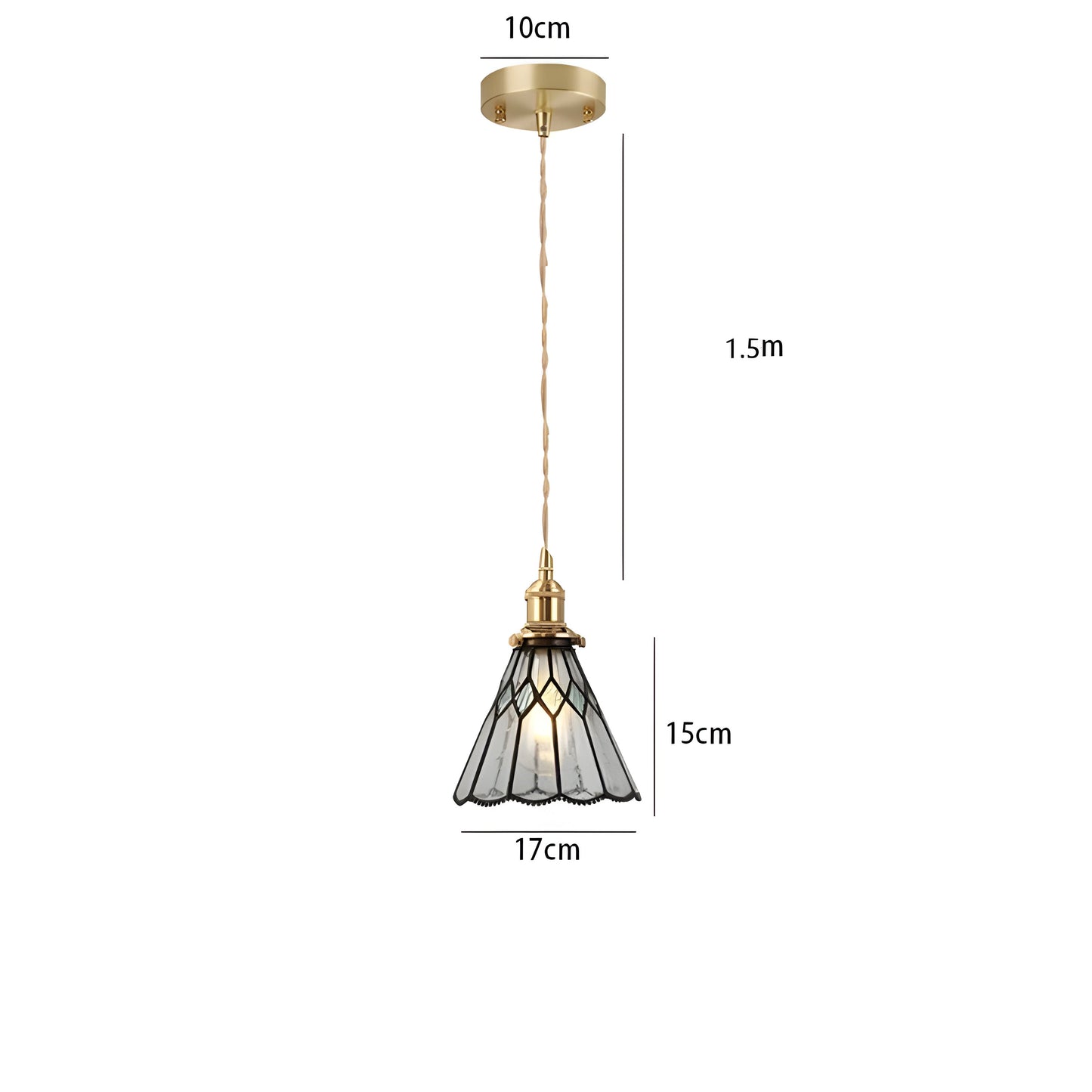 Vintage Metal Glass Pendant Lighting Fixture