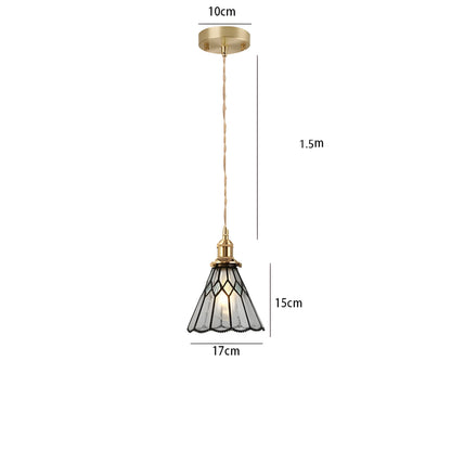 Vintage Metal Glass Pendant Lighting Fixture