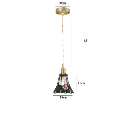 Vintage Metal Glass Pendant Lighting Fixture