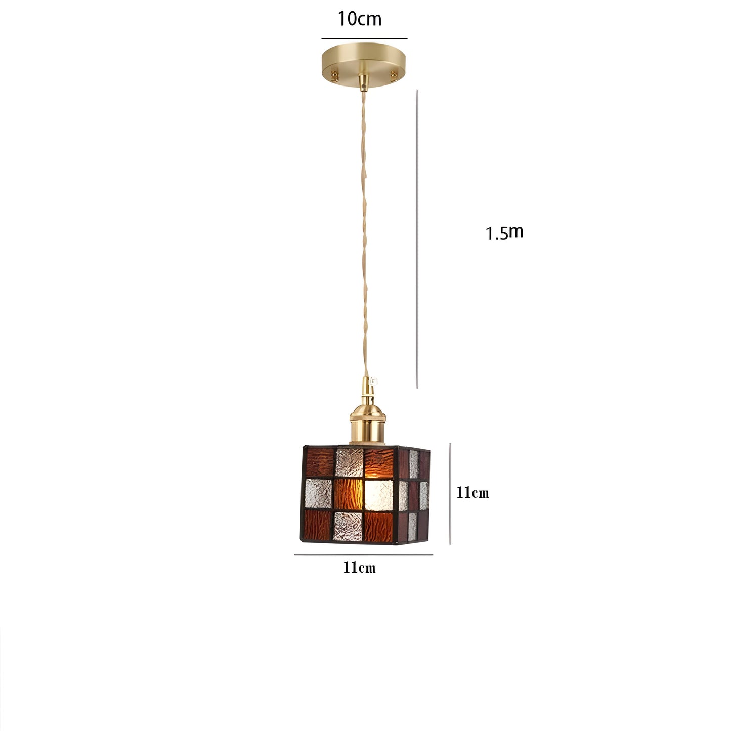 Vintage Metal Glass Pendant Lighting Fixture