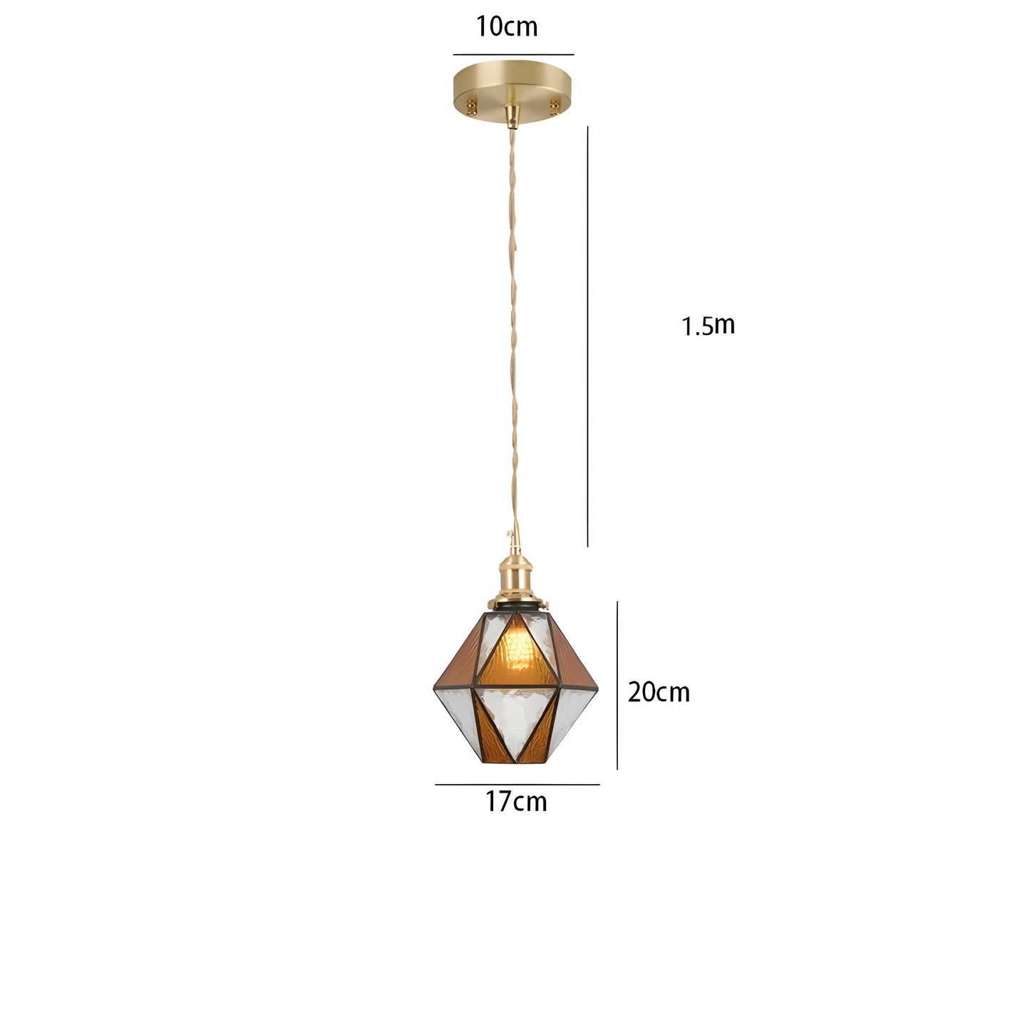 Vintage Metal Glass Pendant Lighting Fixture