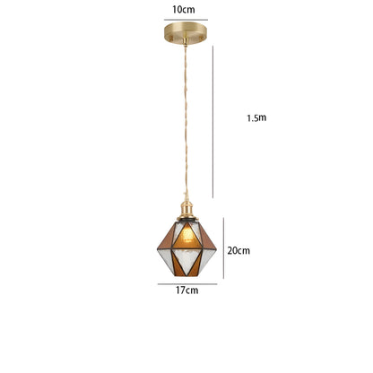 Vintage Metal Glass Pendant Lighting Fixture