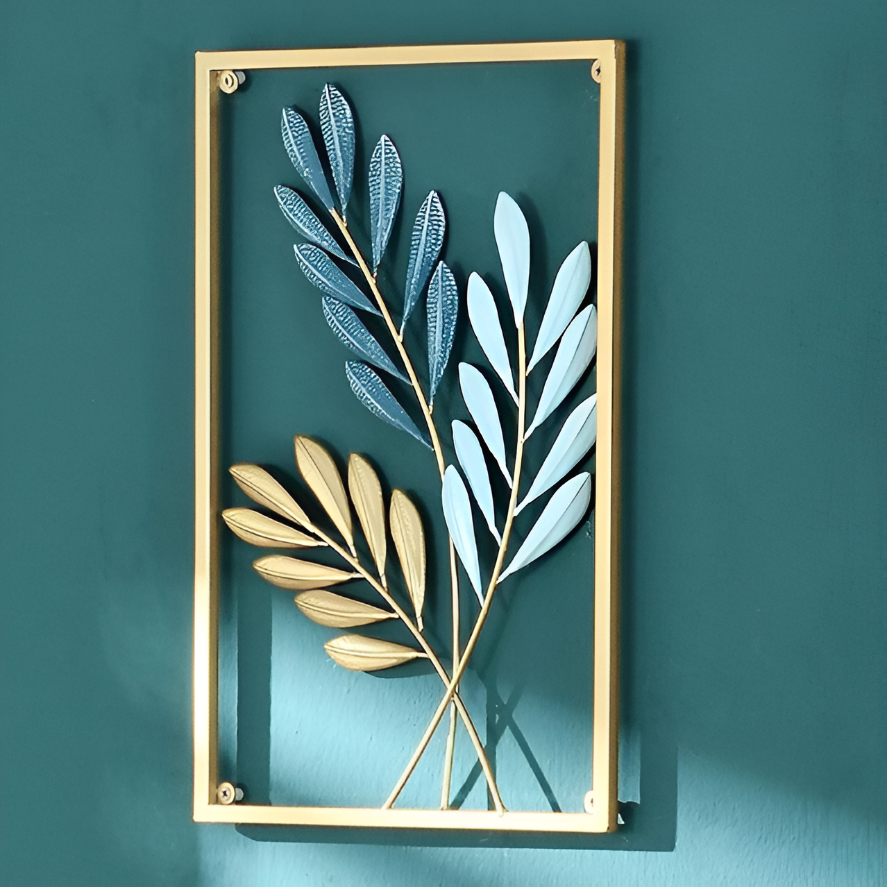 Green Metal Leaf Decor Wall Art