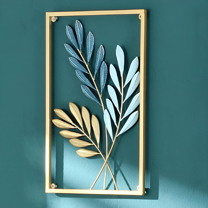 Green Metal Leaf Decor Wall Art