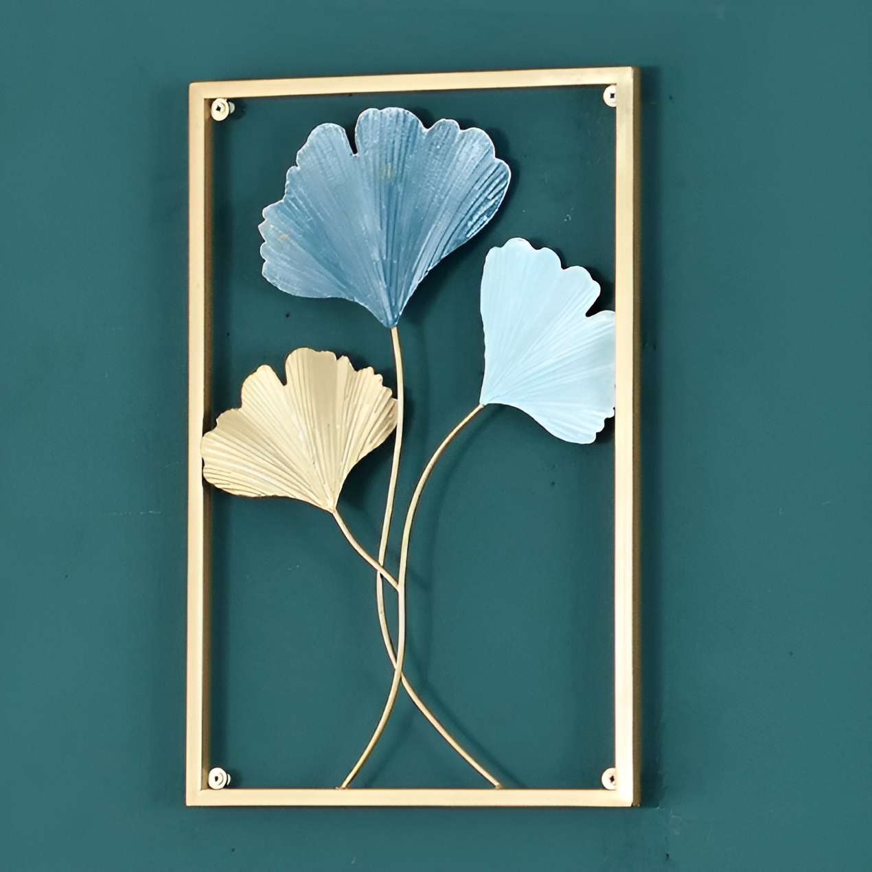 Green Metal Leaf Decor Wall Art