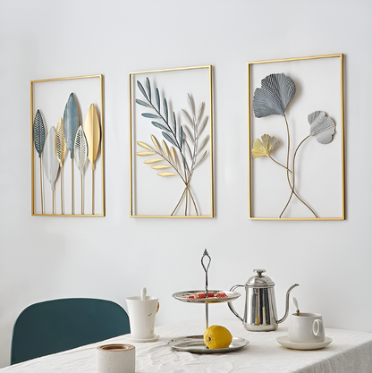 Green Metal Leaf Decor Wall Art