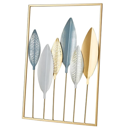 Green Metal Leaf Decor Wall Art