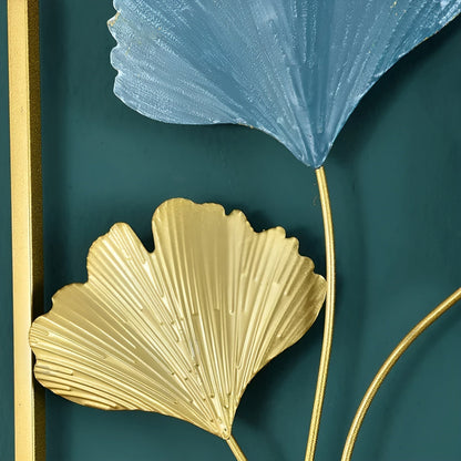Green Metal Leaf Decor Wall Art