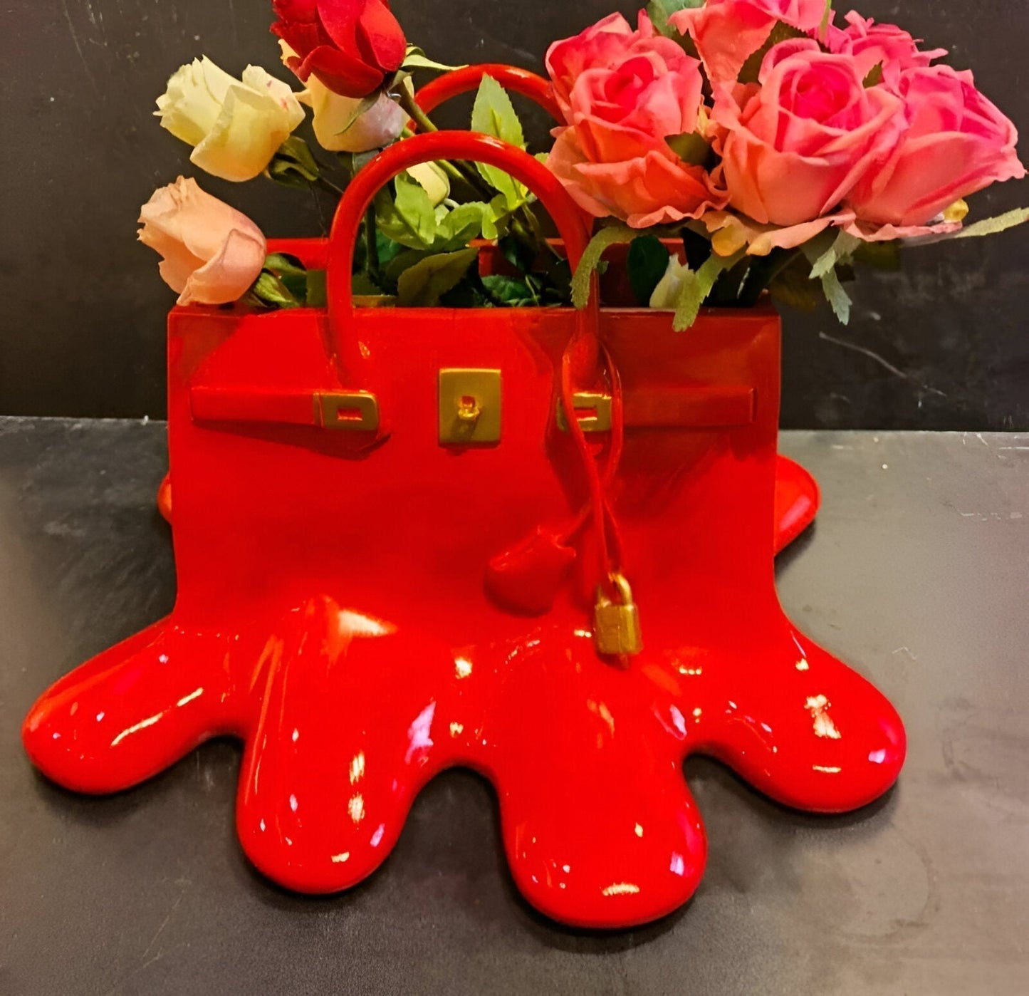 Fashionable Purse Shaped Resin Vase