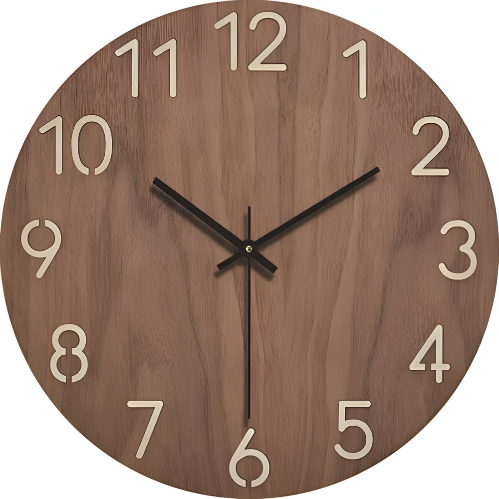 Natural Wood Simple Wall Clock