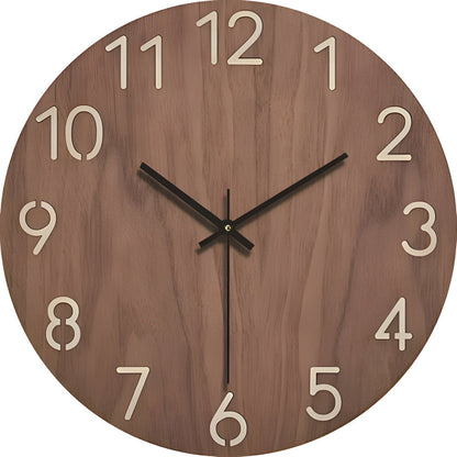 Natural Wood Simple Wall Clock