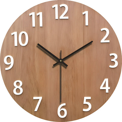 Natural Wood Simple Wall Clock