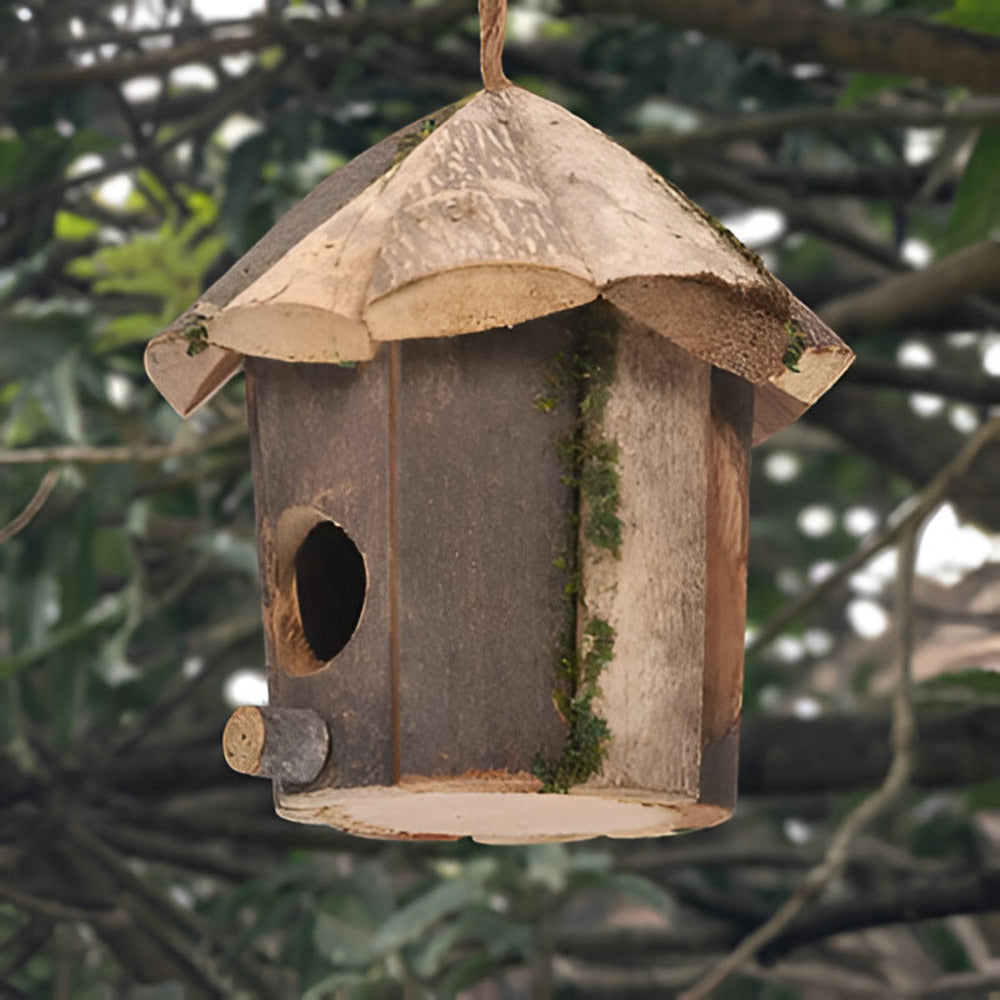 Natural Cedar Hanging Bird Feeder House