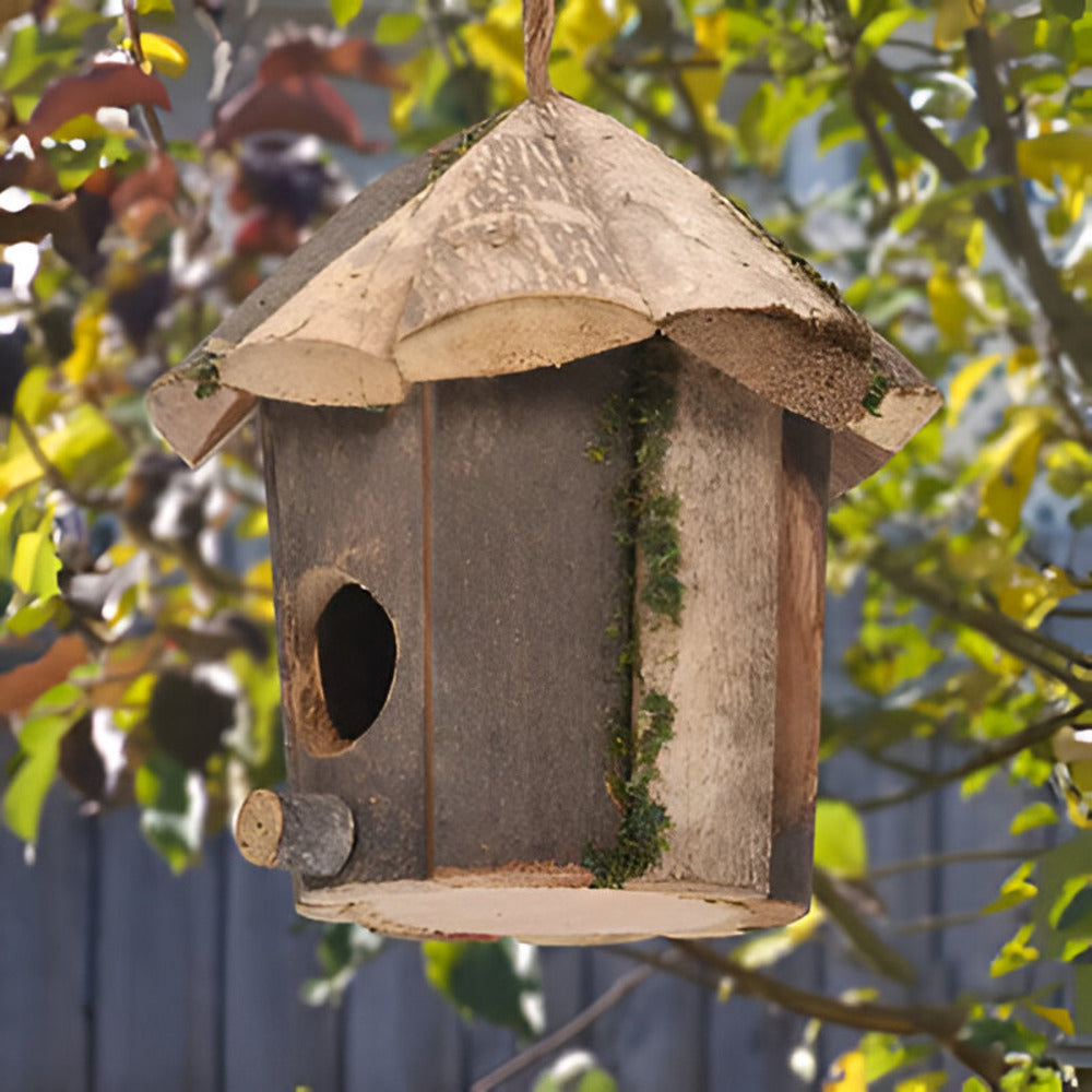 Natural Cedar Hanging Bird Feeder House
