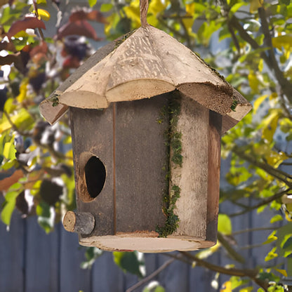 Natural Cedar Hanging Bird Feeder House