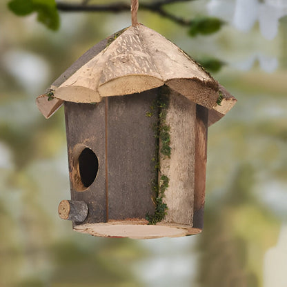 Natural Cedar Hanging Bird Feeder House
