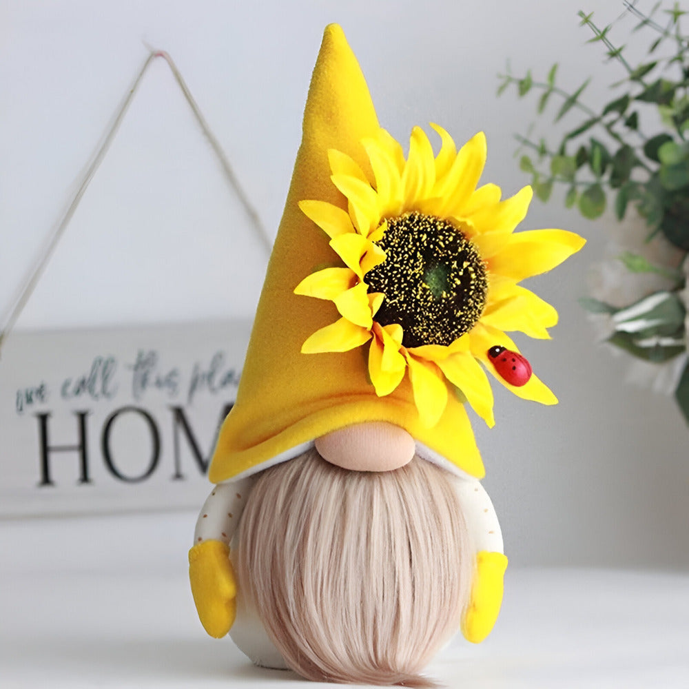 Adorable Garden Gnome Statue with Bright Flowers