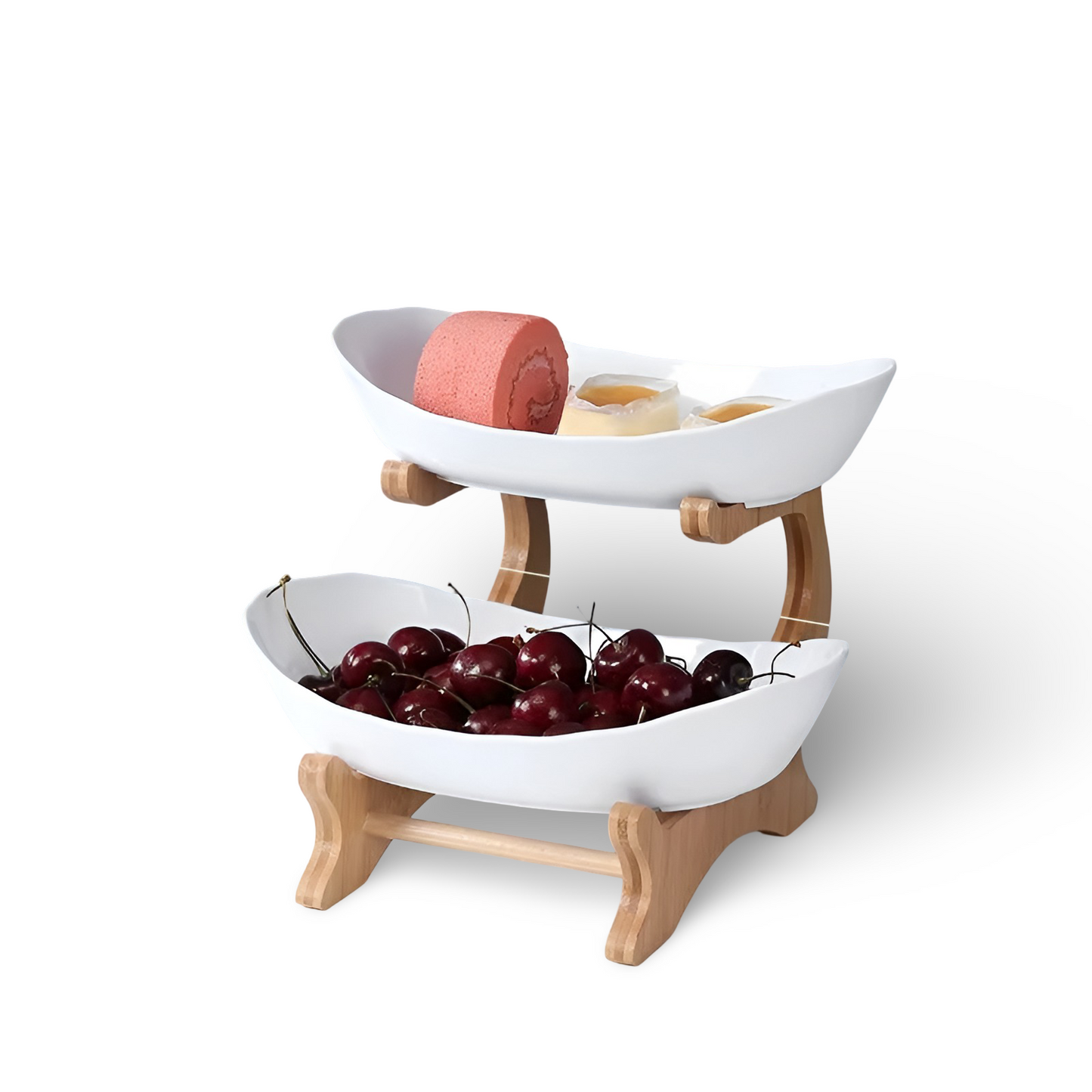 Natural Wooden Multi-Tier Fruit Stand