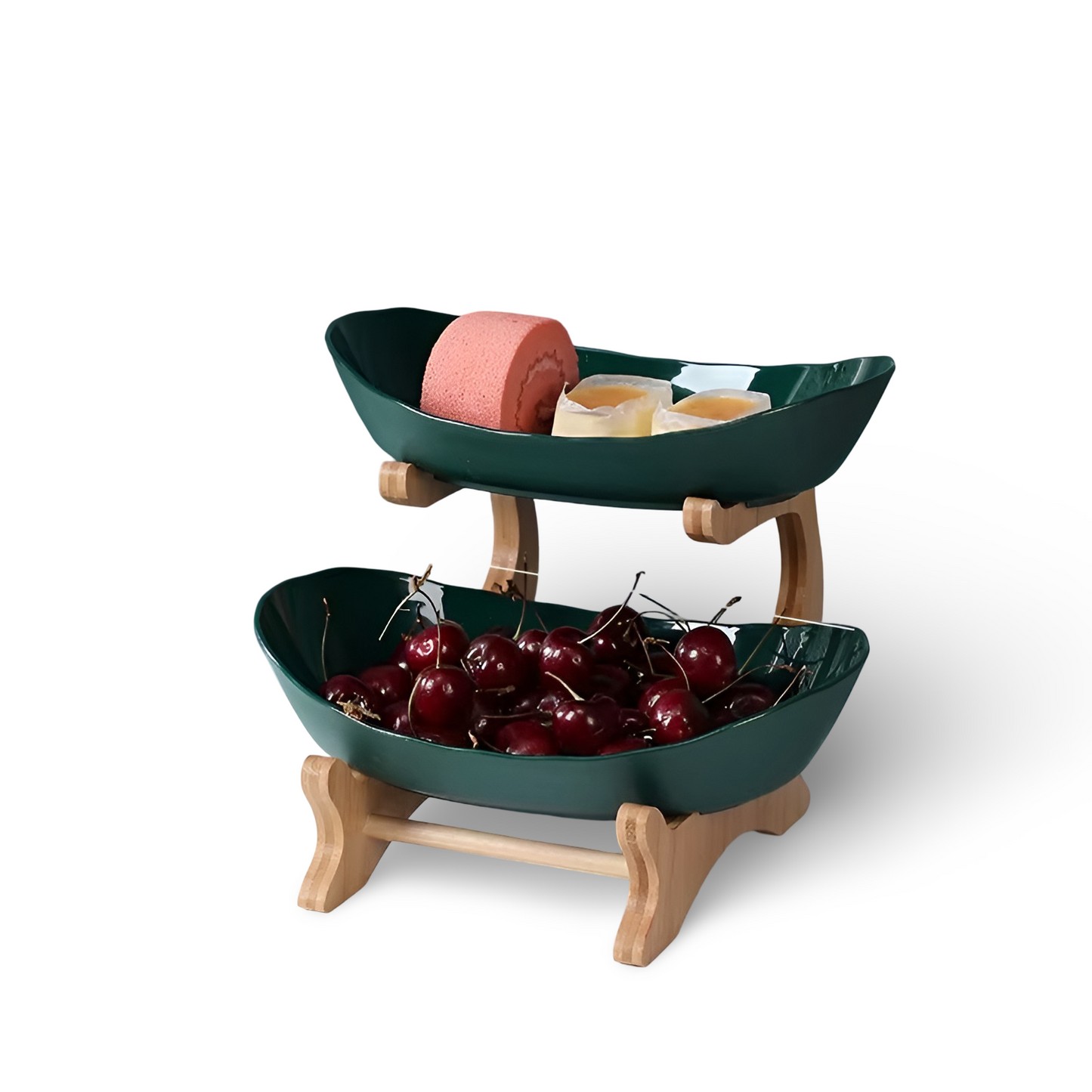 Natural Wooden Multi-Tier Fruit Stand