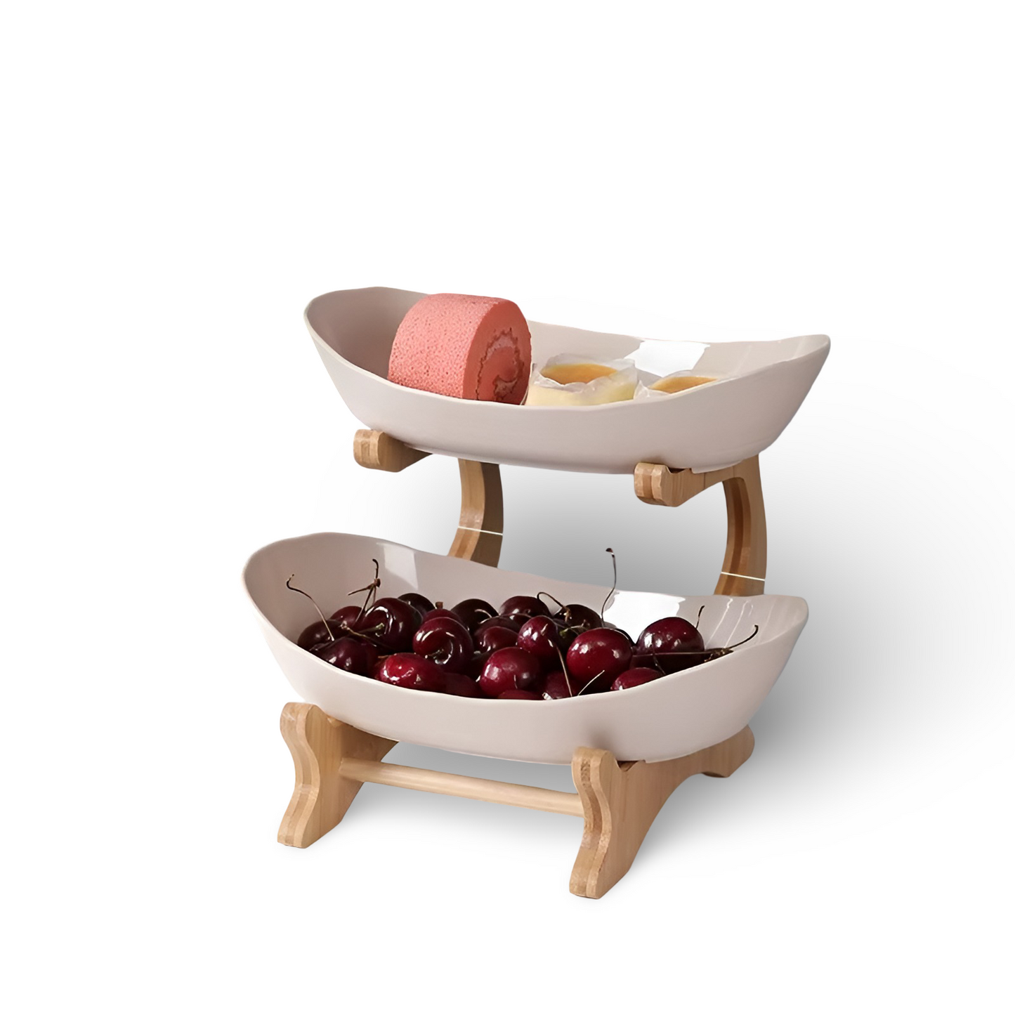 Natural Wooden Multi-Tier Fruit Stand